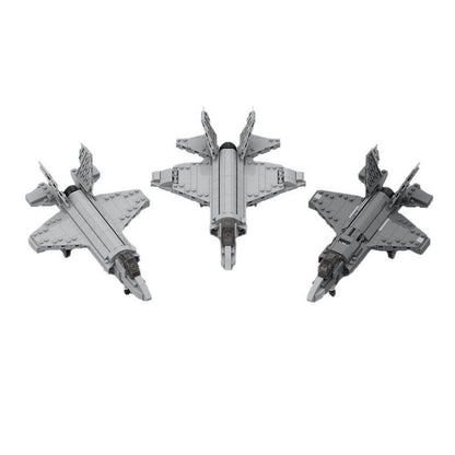 F-35 Fighter Jet Trio MOC Building Kit - Multi-Variant Advanced Aviation Set - 2