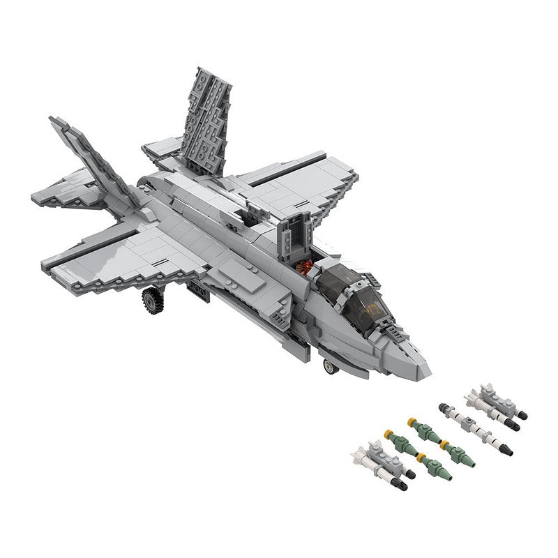F-35B Stealth Fighter MOC Building Kit | 1:35 Scale Military Jet Model - 5