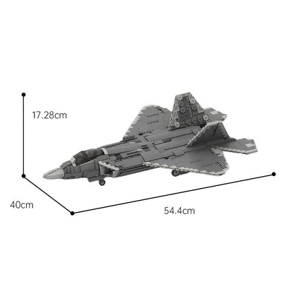 F22 Stealth Fighter Jet Building Kit | 1:35 Scale LEGO-Compatible MOC - 2