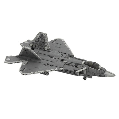 F22 Stealth Fighter Jet Building Kit | 1:35 Scale LEGO-Compatible MOC - 4