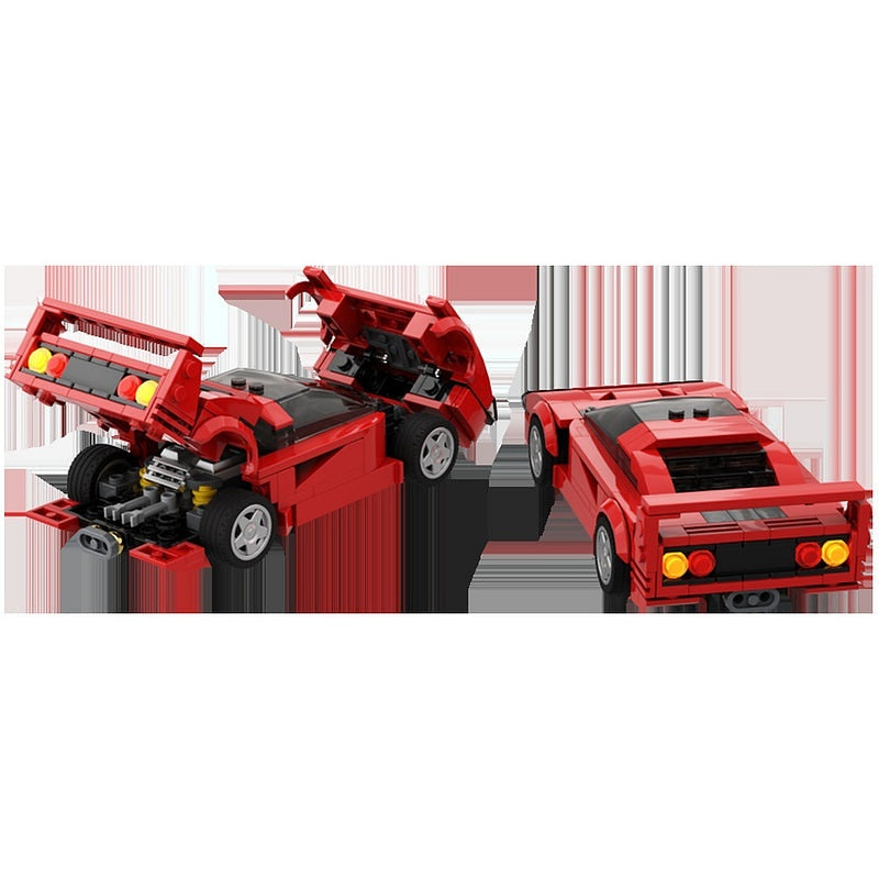 F40 Inspired Supercar MOC Building Kit | 8-Wide Sports Car Model - 2