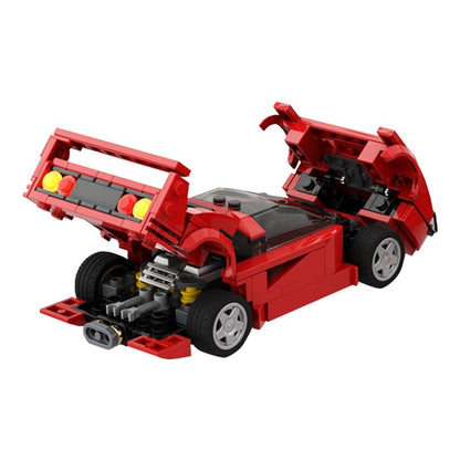 F40 Inspired Supercar MOC Building Kit | 8-Wide Sports Car Model - 5