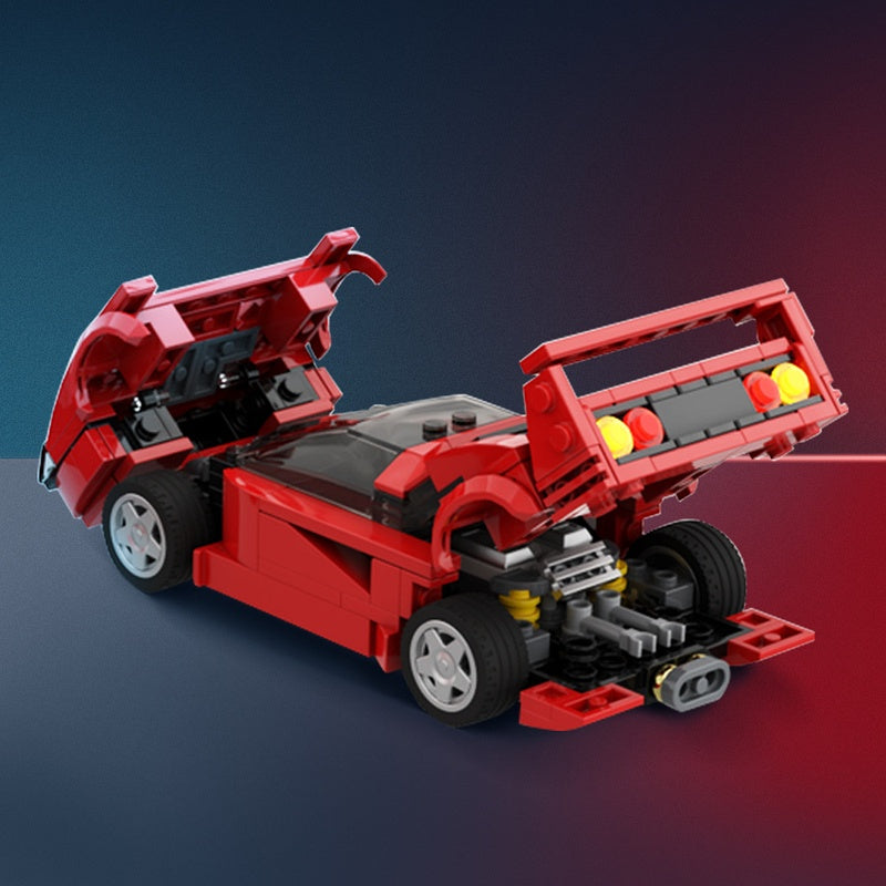 F40 Supercar 8-Wide Sports Car Building Kit | LEGO-Compatible MOC - 1