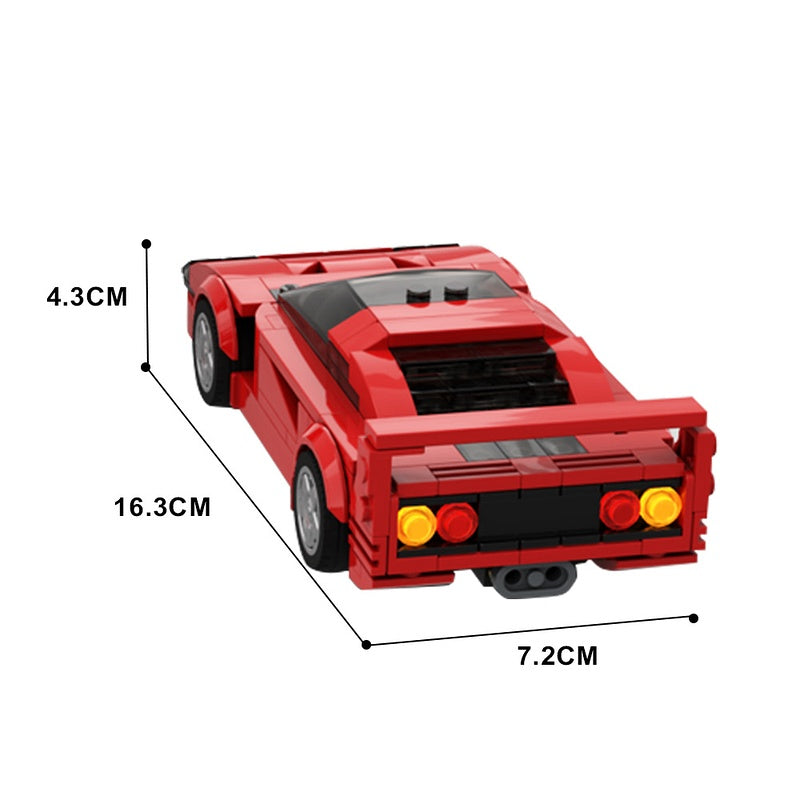 F40 Supercar 8-Wide Sports Car Building Kit | LEGO-Compatible MOC - 6