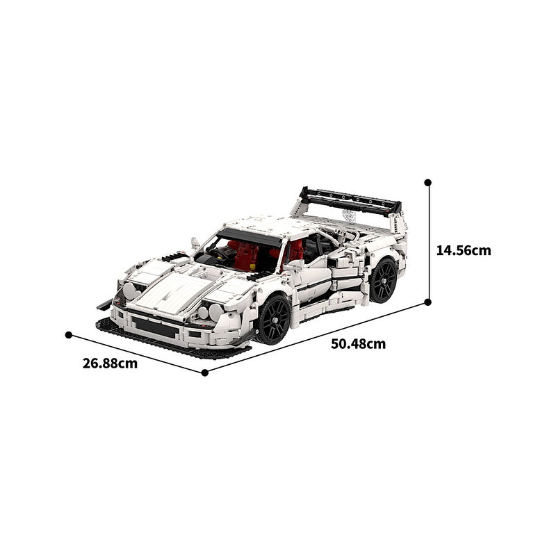 F40 Twin-Turbo Wide Body Sports Car Building Kit | LEGO-Compatible MOC - 4