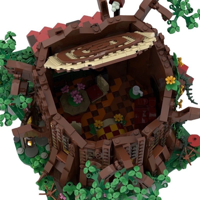 Fairy Tree Trunk Cottage MOC Building Kit | Fantasy Architecture Model - 2