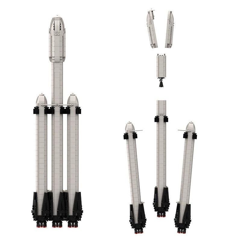 Falcon Heavy Rocket MOC Building Kit | Spacecraft Display Model - 5
