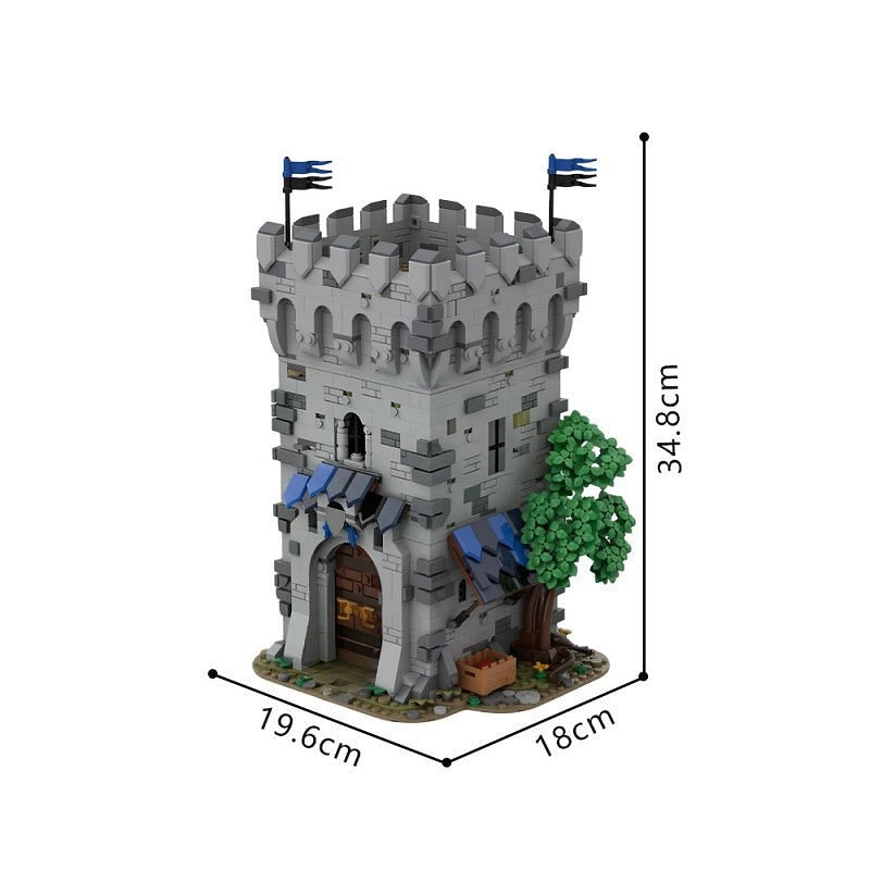 Falcon Outpost Fortress MOC Building Kit | Medieval Fantasy Tower - 4