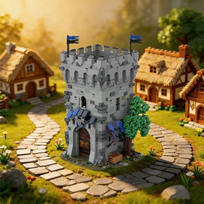 Falcon Outpost Fortress MOC Building Kit | Medieval Fantasy Tower - 5