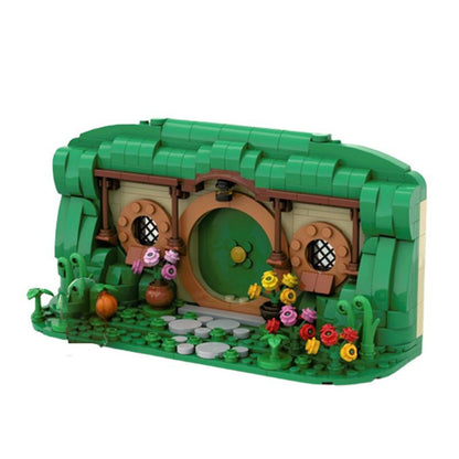 Fantasy Halfling Hole Hillside Burrow House Front Facade Building Kit | LEGO-Compatible MOC - 2