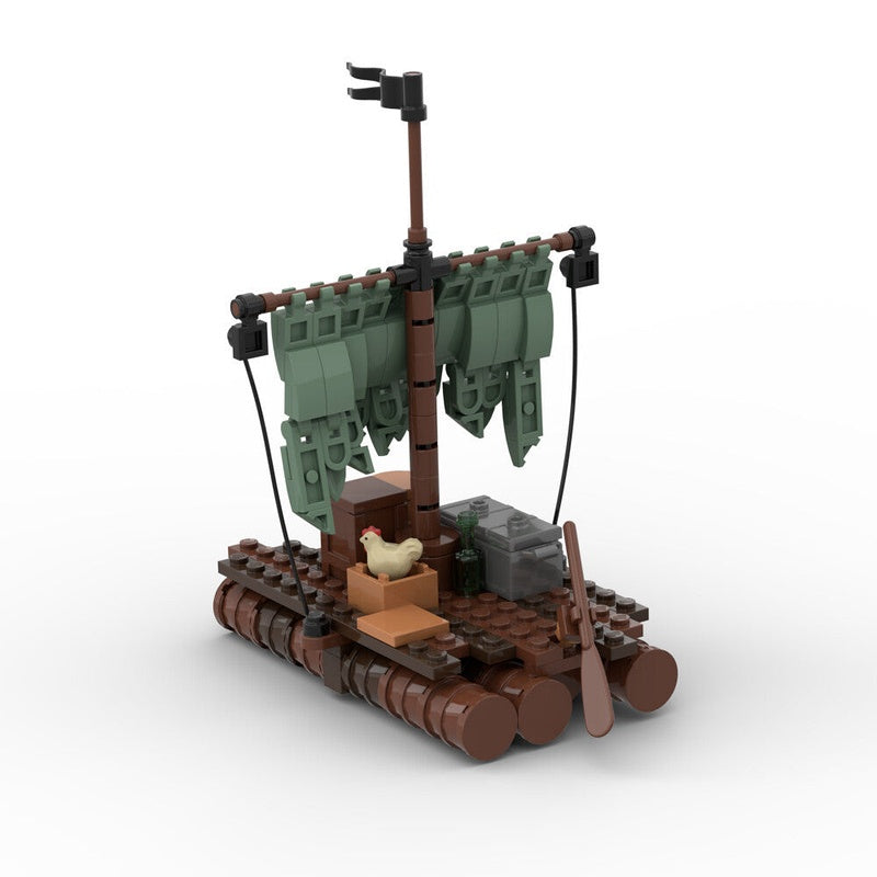 Fantasy Raft MOC Building Kit | Coastal Adventure Diorama Model - 2
