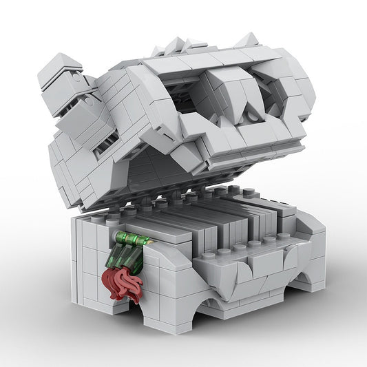 Fantasy Skull Treasure Chest MOC Building Kit | Cartridge Display - 1