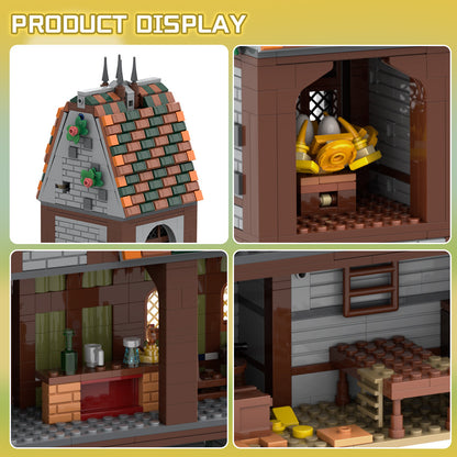 fantasy tavern building kit | lego compatible moc - 5