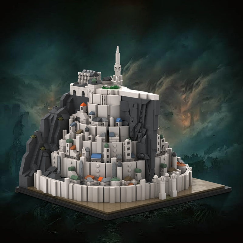 Fantasy White Citadel Mountain Fortress Building Kit | LEGO-Compatible MOC - 1