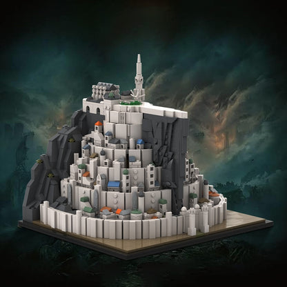 Fantasy White Citadel Mountain Fortress Building Kit | LEGO-Compatible MOC - 1