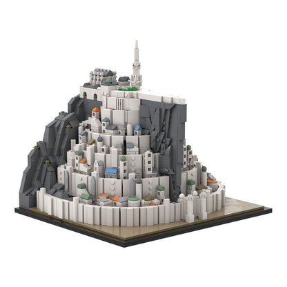 Fantasy White Citadel Mountain Fortress Building Kit | LEGO-Compatible MOC - 2