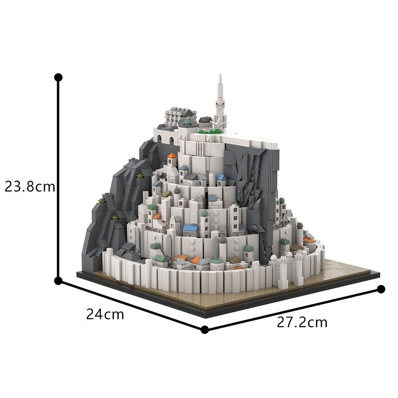 Fantasy White Citadel Mountain Fortress Building Kit | LEGO-Compatible MOC - 4