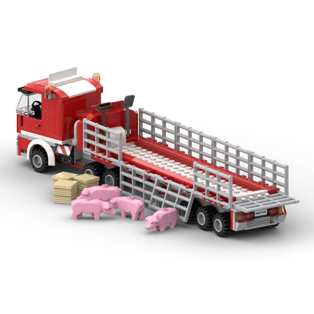 Farm Transport Truck & Trailer Building Kit | LEGO-Compatible MOC - 3