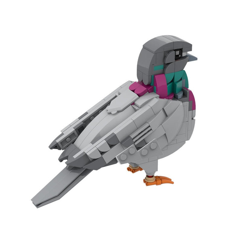 Feral Pigeon MOC Building Kit Urban Bird Display Model - 3