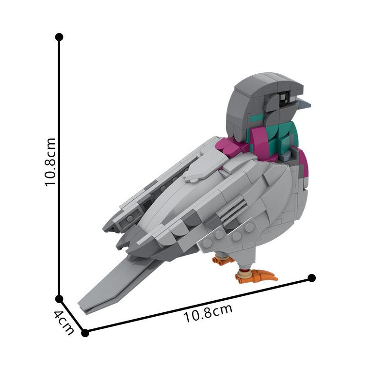 Feral Pigeon MOC Building Kit Urban Bird Display Model - 5