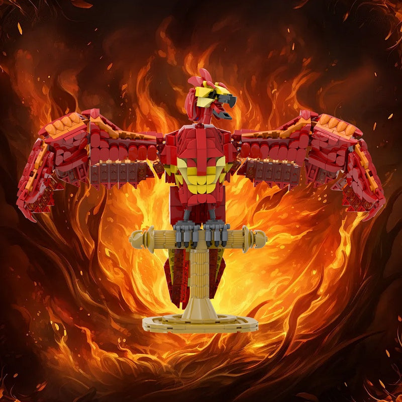Fiery Phoenix Magical Firebird Building Kit | LEGO-Compatible MOC - 1