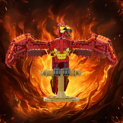 Fiery Phoenix Magical Firebird Building Kit | LEGO-Compatible MOC - 1