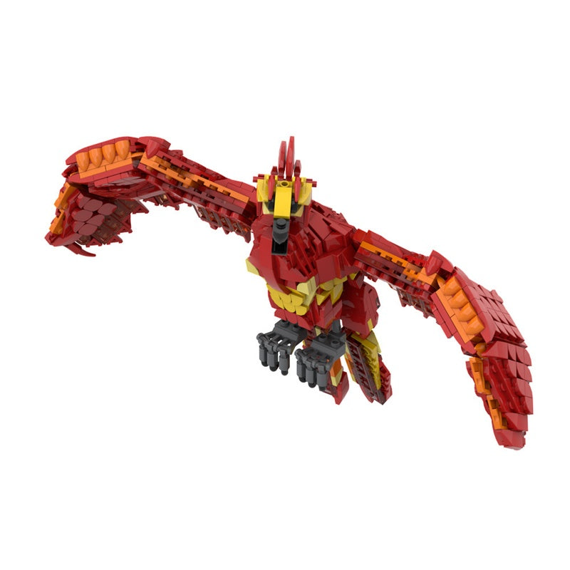 Fiery Phoenix Magical Firebird Building Kit | LEGO-Compatible MOC - 5