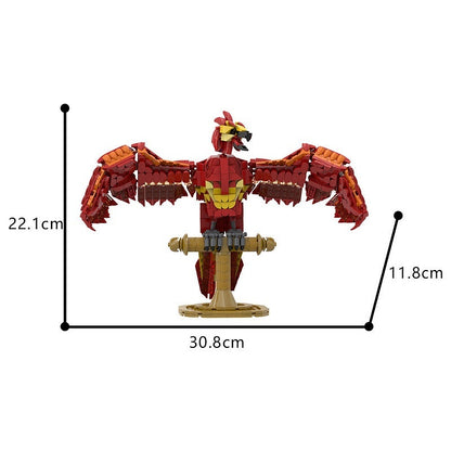 Fiery Phoenix Magical Firebird MOC Fantasy Creature Building Kit - 3