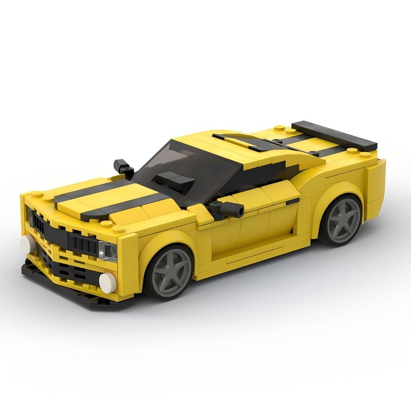 Fifth-Gen Yellow V8 Muscle Car Building Kit | LEGO-Compatible MOC - 1
