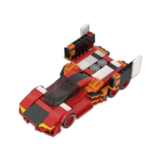 Fire Superion Sports Car MOC Building Kit | Performance Vehicle Model - 1