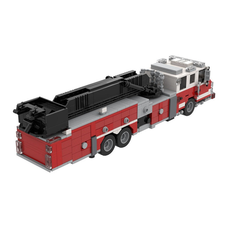 Fire Truck Mid-Mount Aerial Platform MOC Building Kit | Rescue Vehicle - 2
