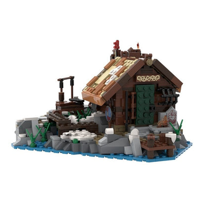 Fisherman's Cabin Viking Village MOC Building Kit | Coastal House Model - 3