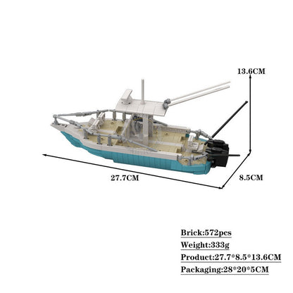 Fishing Trawler Boat MOC Building Kit – Coastal Ship Display Model Set - 4
