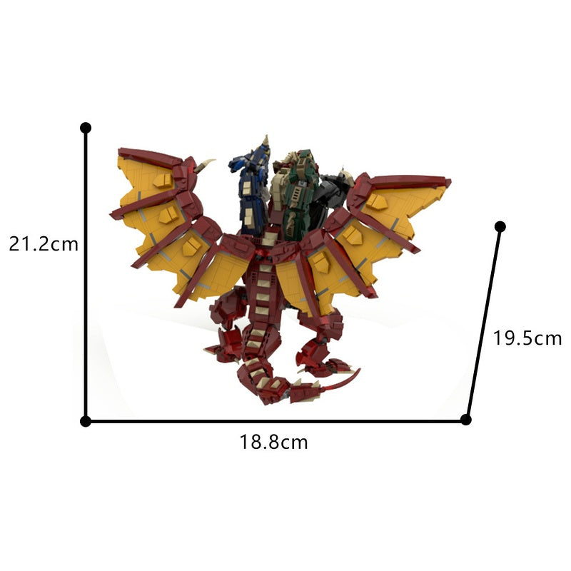 Five-Headed Dragon MOC Building Kit | Fantasy Creature Figure - 4