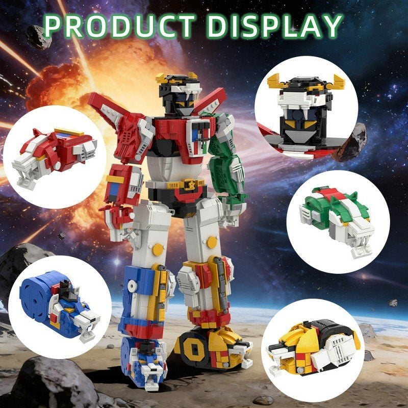 Five Lions Combined Robot MOC Building Kit | Mecha Figure Model - 7