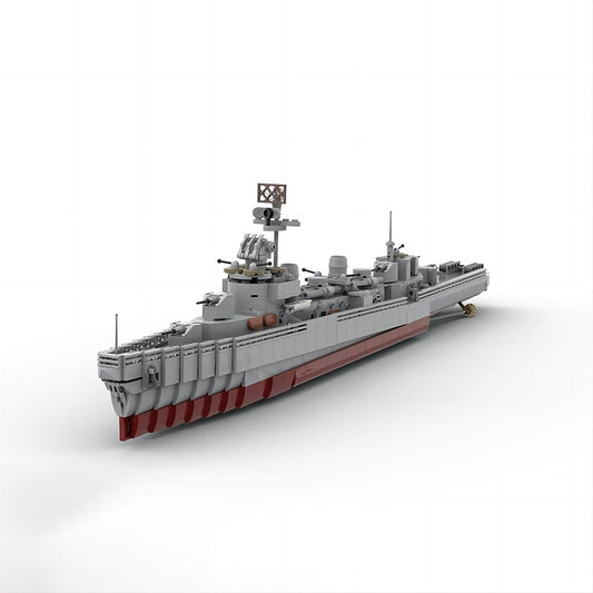 Fletcher-Class Destroyer Warship MOC Building Kit | 1:200 Scale - 1
