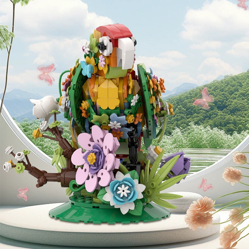 Floral Bird MOC Building Kit – Decorative Flowers & Bird Display Model - 2