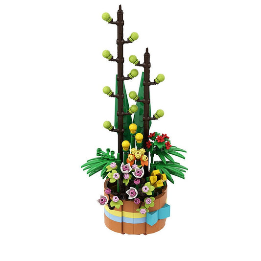 Flower Basket MOC Building Kit | Floral Display Custom Construction Kit - 1