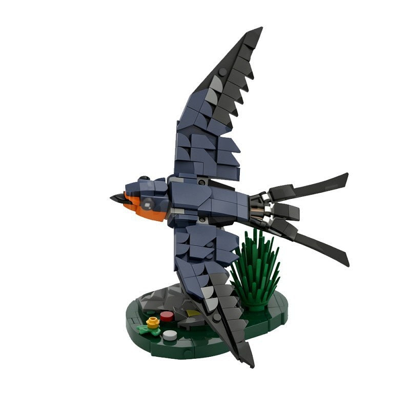 Flying Barn Swallow MOC Animal Figure Building Kit | Bird Display Model - 4