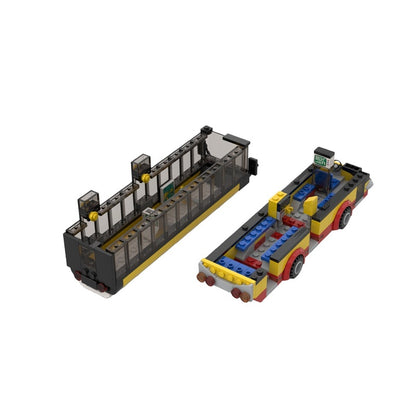 Flying Blue Bus MOC Building Kit | Fantasy Vehicle Model - 3