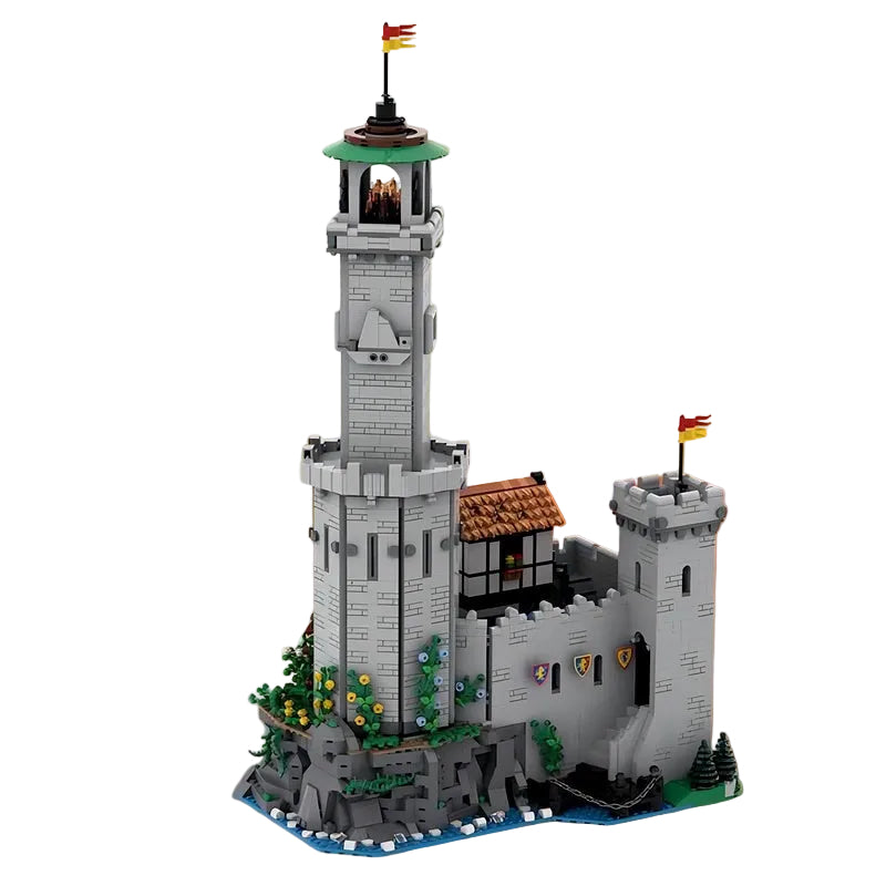 Fortified Coastal Lighthouse MOC Medieval Tower Building Kit - 1
