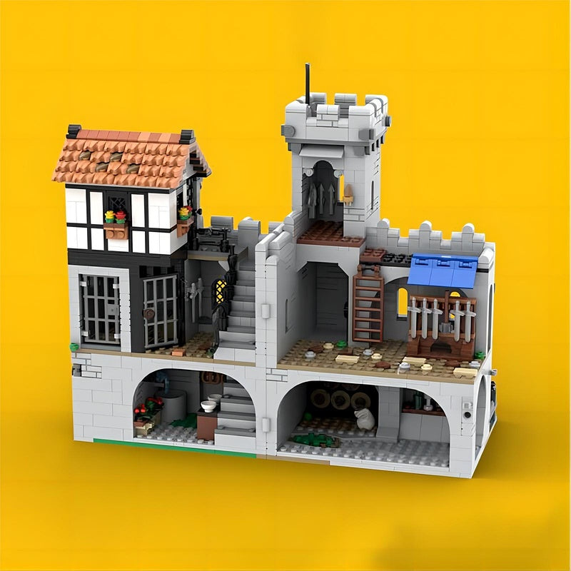 Fortified Coastal Lighthouse MOC Medieval Tower Building Kit - 3