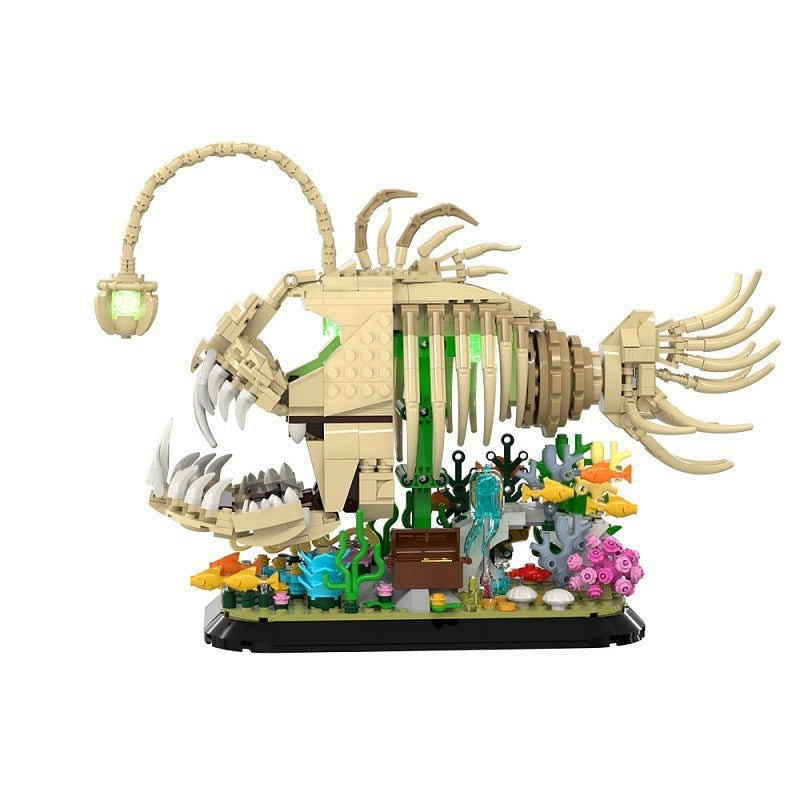 Fossil Anglerfish MOC Deep Sea Creature Building Kit | 2158 PCS Display Model - 1