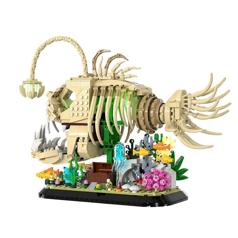 Fossil Anglerfish MOC Deep Sea Creature Building Kit | 2158 PCS Display Model - 2