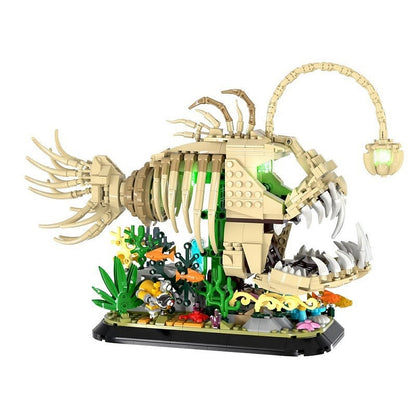 Fossil Anglerfish MOC Deep Sea Creature Building Kit | 2158 PCS Display Model - 3