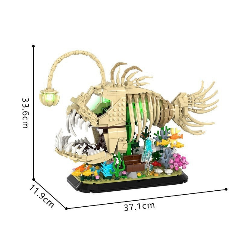 Fossil Anglerfish MOC Deep Sea Creature Building Kit | 2158 PCS Display Model - 4