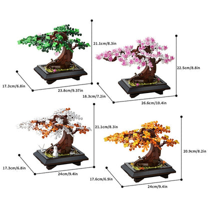 Four Seasons Bonsai MOC Building Kit | Seasonal Tree Display Model - 4