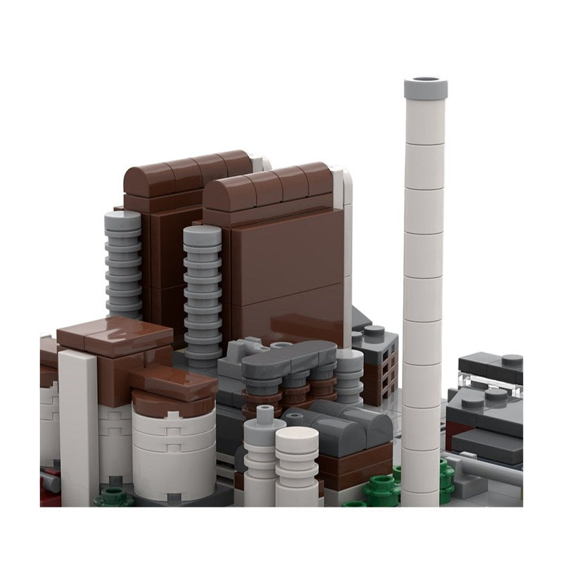Frankfurt Power Plant Industrial Skyline Building Kit | LEGO-Compatible MOC - 1