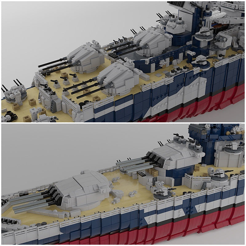 French Battleship Richelieu 1:200 MOC Building Kit | Naval Model - 4