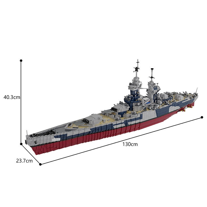 French Battleship Richelieu 1:200 MOC Building Kit | Naval Model - 5